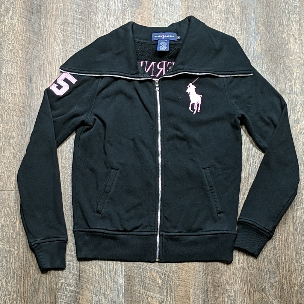 Ralph Lauren polo Black Jacket with Pink Accents